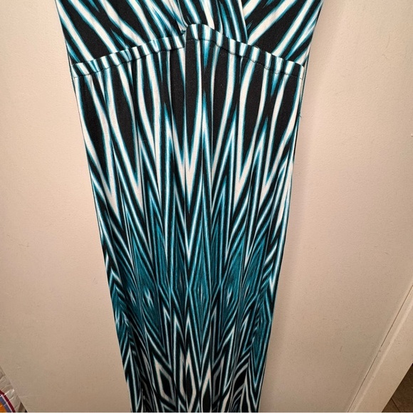 Calvin Klein Blue Striped Maxi Dress Size 4 - Picture 4 of 10